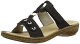Absatzhöhe: 0 - 3 cm Rieker Damen 62898 Pantoletten, Schwarz (Schwarz/00), 38 EU
