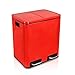 Price comparison product image Red Stainless Steel Pedal Bin 2 x 15 Litre Waste Separators Rubbish Collector