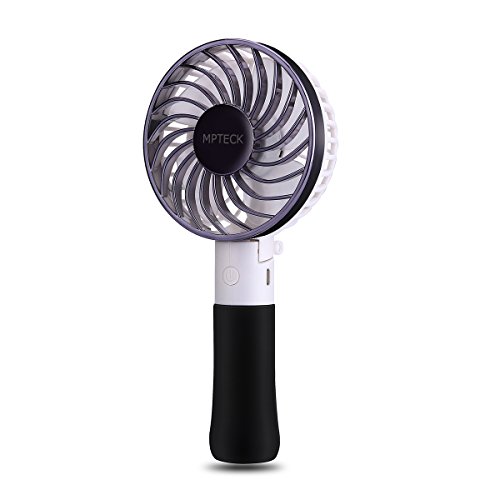 MPTECK @ Schwarz Handventilator USB Ventilator Mini Standventilator Tragbarer USB Tischventilator für Kühlung Multi Port Steckdose für Büro Haus Reise Reisen Joggen Sonnenbaden