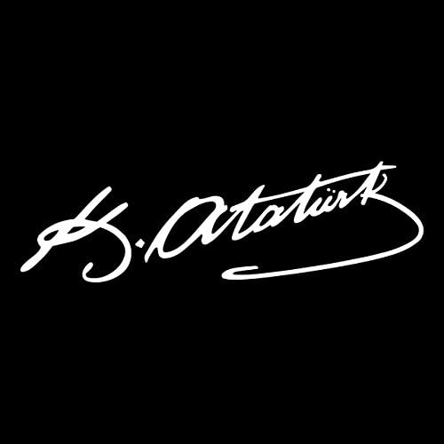 Car Sticker Sticker Car Sticker Atatürk Imza Araba Yapiskan Mustafa Kemal ATA white