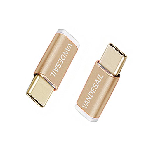 USB C Adapter, VANDESAIL® Type C 3.1 auf Micro USB Ladekabel Datenkabel Kabel Adapter Konverter für MacBook 12inch 2015, Lenovo ZUK Z1, MI 4C, Nokia N1, Chromebook (Alloy-Gold, Gold)