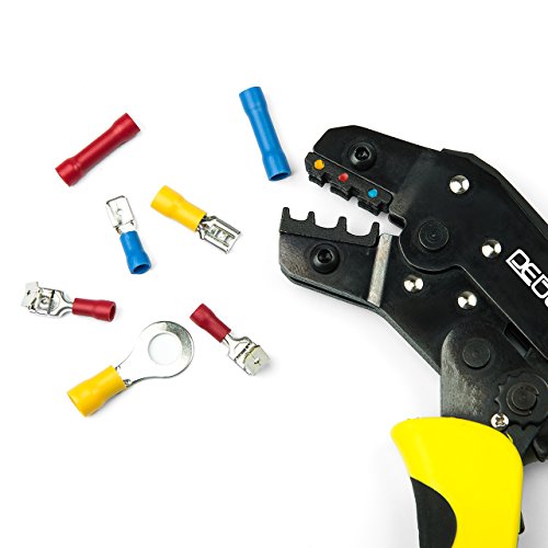 DEDC Crimpzange Ratsche Zange Kabelschuhzange Kabelzangen Quetschzange 0.5-6 mm² Universal Crimpwerkzeuge für Aderendhülsen - 4