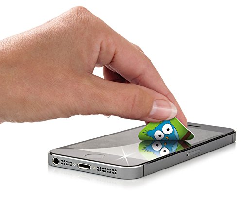 4er „Eulen“-Set selbsthaftende Display-Reinigungspads (Microfaserpad, SmartKosi, Mini-Display-Cleaner) für Smartphone, Tablets, iPhone, uvm. - 3