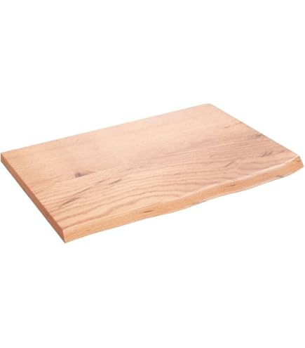 Wastafelblad Gliss Design Massief Hout Met Boomschors 90 cm Natuurlijke Olie