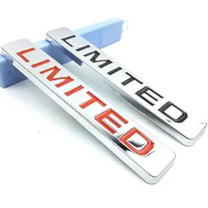 DHIHAA Limited Car Logo Metal Sticker Badge for All Cars & Bikes - 1 Piece (Chrome Red)