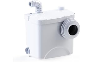 Aquasani Eco - Broyeur WC Adaptable, 1 entrée WC et 1 entrée lavabo ou bidet ou douche, Installation Facile, Moteur 470W, Relevage 4m Vertical ou 50m Horizontal, Compact, Fabrication Européenne