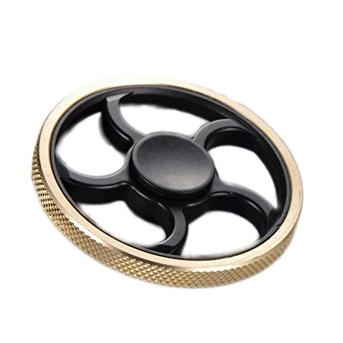 St.Mandyur Round Alloy Fidget Hand Spinner Toy High Speed EDC Focus Relieve Stress and Anxiety (Black 1)