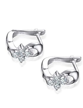 Summens Mode Creolen Ohrringe Blumen Polierte Hypoallergen 925 Sterling Silber Ohrschmuck für Mädchen Kinder Damen