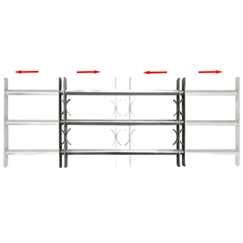 vidaXL Fenstergitter Sicherheitsgitter mit Sicherheitsschrauben ausziehbar 700-1050 mm - 2