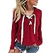 Produktbild Damen Casual Hoodie Sweatshirt Sonnena Mode V-Ausschnitt Bandagen Cropped Pullover Kapuzenpullover Kapuzenpulli Tops Bluse Frauen Schöne Sport Pullover Mantel Langarmshirt Grün Schwarz