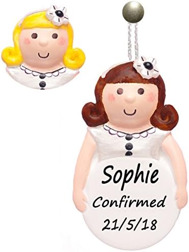 Girl Confirmation Personalised Gift - Religious Gifts, Handmade - Fair OR Dark Hair by Truly for You