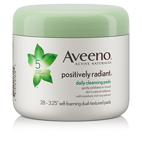 Aveeno Active Naturals Positively Radiant Cleansing Pads, 28 Count (Pack of 3) by Aveeno