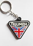 llaveros para moto triumph Tamaño: 4,5 x 3,8 cm. Llaveros - Triumph, UK, para motocicletas, motos, coches, llaves, goma de caucho y anillo, perfecto para bolsos, maletines o carteras, ideal para regalar