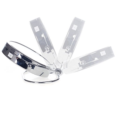 HIMRY® LED Stand KosmetikSpiegel 6 Zoll, Batteriebetrieben, beleuchtedte Standspiegel Kosmetikspiegel Tischspiegel, Make-Up, Rasieren, Badezimmer Spiegel, Spiegel 360 ° drehbar, doppelseitigen Standard und 7 Fach Vergrößerung, KXD3137-7x - 2