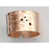 Stier Sternzeichen Kupfer Ring gehämmert 1,3 cm breit