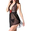 Avidlove-Donna-sexy-Lingerie-Lace-Mesh-2-pezzi-Halter-Chemise-Con-G-String