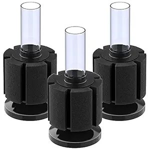 Pawfly 2 Inch Diameter Aquarium Biochemical Sponge Filter for Betta Fry Shrimp and Small Ornamental Fish Breeding Tank up to 10 Gallons (3 PCS)