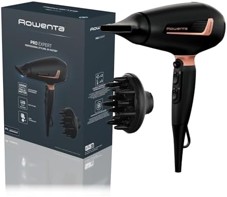 Rowenta Cv8830 Pro Expert, Asciugacapelli, 2200 W, Generatore Di Ioni, Accessori Per Styling, Impostazioni Personalizzate, Ergonomico, Nero