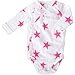aden + anais Kimono Body Suit (9 to 12 Months, Long Sleeve, Medium, Shocking Pink Star)