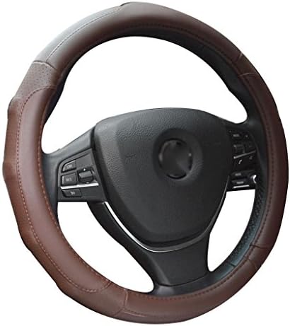 GOUGOUcar steering wheel cover Microfiber Leather four seasons Non-slip Breathable , deep coffee