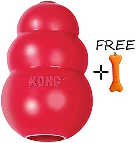 Goofy Tails Kong Classic Medium Rubber Chew Toy for Dogs| Food and Treat Dispensing Dog Toys for Medium Dogs (Weight Between 7-16 Kg) (Red, Medium)