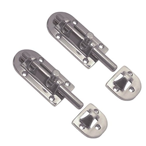 Preisvergleich Produktbild 2 Stück V4A Edelstahl Bolzenriegel Türriegel Schlossriegel Möbelriegel Schubriegel Riegel Genderriegel