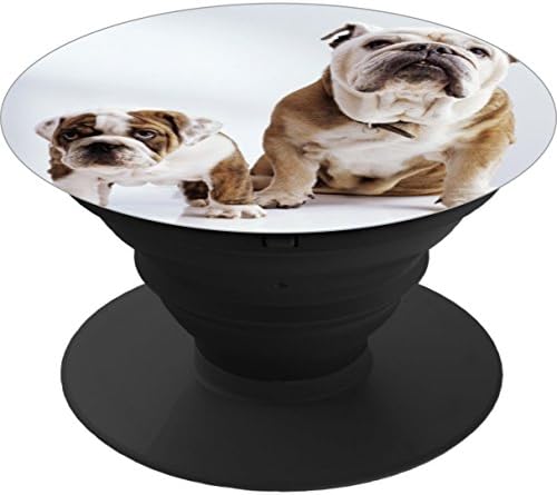Multi-function Mobile Phone Holder.Expanding Stand and Grip Mount for Smart cell phone and tablet--English Bulldog with Puppy