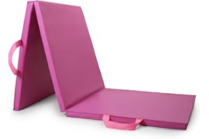 FASHION THIRSTY NORTHERN Yoga Mat Exercise Fitness Tri-Fold Foam Mat Extra Thick Non Slip Large Padded Stretching Home Gym Equipment Accessory 3 Folding Multi-Purpose Workout with Carrying Handle