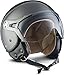 Produktbild SOXON SP-325-MONO Titan · Chopper Vintage Motorrad-Helm Scooter-Helm Pilot Cruiser Roller-Helm Vespa-Helm Bobber Biker Mofa Retro Helmet Jet-Helm · ECE zertifiziert · mit Visier · inkl. Stofftragetasche · Grau · L (59-60cm)