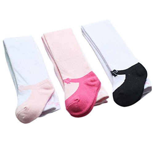 Hibote Baby Girls Infant Satin Bow Stock Legging Pants 3 Packs Tights Panties Stockings