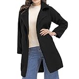 iHENGH Neujahrs Karnevalsaktion Damen Winter Jacke Dicker Warm Bequem Slim Parka Mantel Frauen Fashion Solid Langarm Lässig Stilvoll Reißverschluss Fluffy Lange Coat (L,Schwarz)