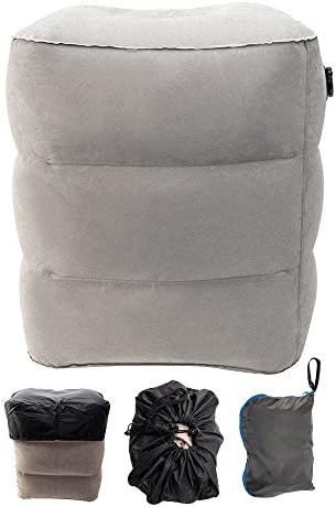 Travel Foot Rest Pillow ,3 layers Inflatable Pillow for Leg/Foot Rest on Air Travel Airplanes, Cars, Buses, Trains, Office Napping, Camping, and Kids To Sleep