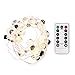 Produktbild MoKo String Light mit Fernbedienung, 7.8ft 20 LED Batterienbetrieben Feenhaft Licht mit 8 Beleuchtungsmodi 12 Helligkeite für Weihnachtsferien Party Schlafzimmer Dekoration, Warmweiß und Birne