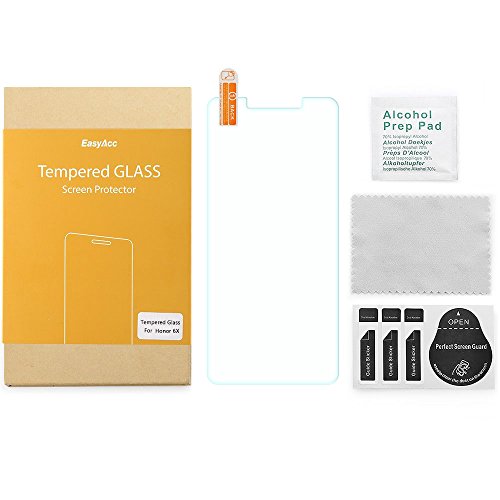 EasyAcc Honor 6X Folie, Anti-Kratz Ultra Klar mit 9H Härte für Huawei Honor 6X Schutzfolie – (Bewusst Kleiner Als Das Display, Da Dieses Gewölbt Ist.) - 7