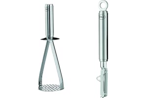 RÖSLE Presse-Purée - Écraseur Haut de Gamme pour les Pommes de Terre et les Légumes-Tuberc & 12732 Éplucheur Pour Droitier 19 Cm