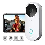 video gegensprechanlage wlan Sprach Kommunikation - Über die Zwei-Wege-Audio-Funktion kann man entweder vom Haus aus oder unterwegs per Smartphone mit Besuchern sprechen. So lässt sich zum Beispiel der Paketbote anweisen, eine Bestellung beim Nachbarn abzugeben. Wegen der häufigen störung von der nicht abschaltbare Bewegungs-Erkennung verzichtet diese Wifi Türklingel auf Autobewegungsmedung und Nachtsichtmodus, aber verlängert die Laufzeit der Batterie.