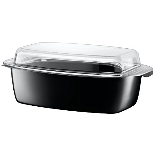 Preisvergleich Produktbild Silit Professional Bräter mit Glasdeckel 39x22x15 cm, Silargan Funktionskeramik, induktionsgeeignet, spülmaschinenegeeignet, backofenfest, schwarz, 5,3l