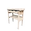 Pflanztisch Mit 3 Schubladen Aus Holz Zinkplatte Wei Durchscheinend Lasiert B78 X T38 X H82 Cm