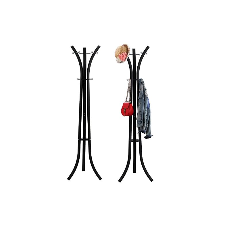 SONGMICS 9 Hook Coat and Hat Stand Rack/Garment Coat Tree Heavy Duty