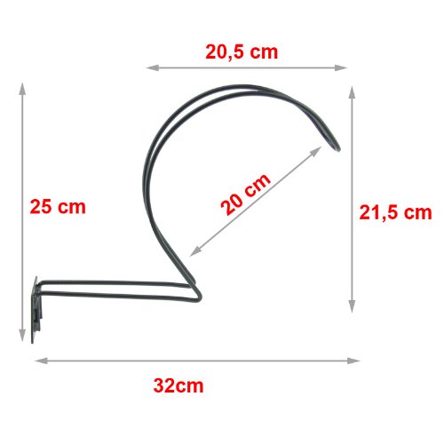Wandhalter Helmablage schwarz Helmhalter Fahrradhelm Motorradhelm Helm Reithelm - 2
