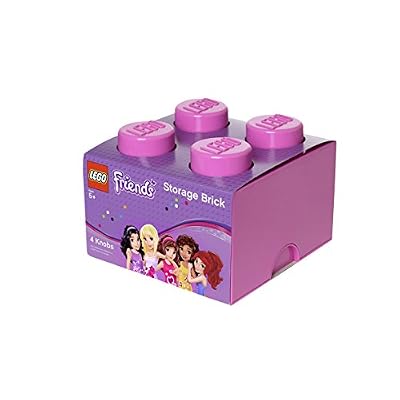Room Copenhagen Brique de rangement LEGO Friends 4 plots, Boîte de rangement empilable, 5,7 l, rose