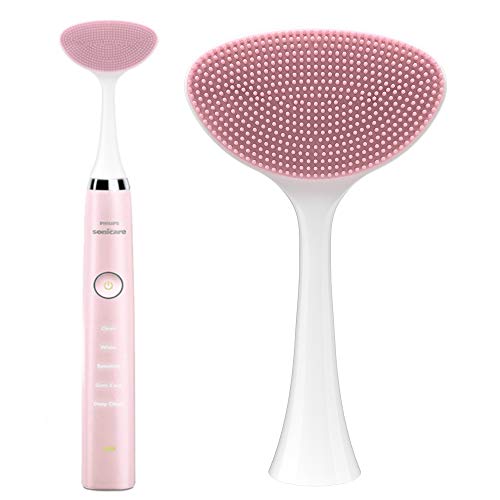Cepillo de limpieza facial de silicona - Cabezal de cepillo facial de repuesto compatible con el cepillo de dientes eléctrico Philips Sonicare, rosa