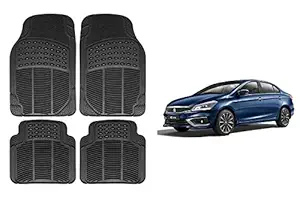 RS Enterprises Carpet Floor/Foot 4D Rubber Mats for Maruti Suzuki Ciaz New Car Black