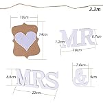MR&MRS Letras Madera Blanca Decoración Boda +3,2m Bandera Banderín JUST❤ MARRIED Tarjeta Kraft Decorativa para Boda Hogar Pared