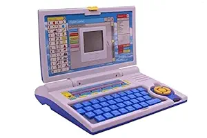 SK TOY ZONE 20 Activity & Game Fun Laptop Notebook Computer Toy for Kids-Blue (Learner Laptop)