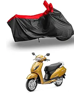 RiderShine Sporty Black Red - UV Protection Two Wheeler Cover - Bike/Scooty Body Cover for Honda Activa 6G