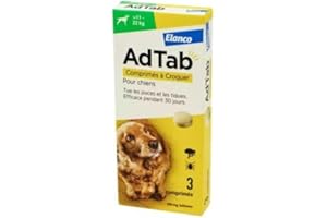 elanco - Adtab Antiparasitaires 450Mg Chiens 11 à 22Kg Boite de 3 Comprimés