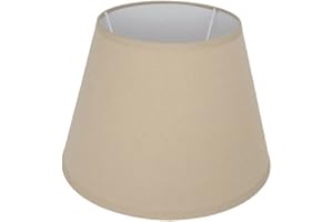 B & S Lampenschirm Stofflampenschirm rund für E14/E27 Fassung H 16 x Ø 20 cm (sand)