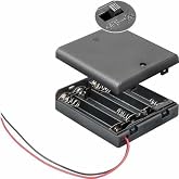 TECHZOCO Battery Holder with On/Off Switch, AA Battery Holder, Battery Box, Battery Holder, Includes 200mm Cable, Total Volta