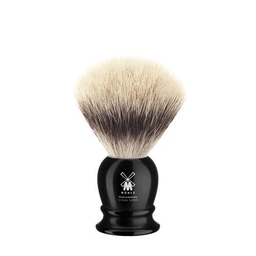 Muhle Synthetic Silvertip Fibre Shaving Brush With Small Black Resin Handle